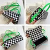 Evening Bags Women Wide Strap Armpit Bag High Quality PU Leather Designer Green Yellow Shoulder Ladies Plaid Handbag Party Messenger