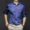 Casual Mens Shirts Designer Polos Long Sleeve Autumn Spring Man Shirt Tops Breathable Ice Silk