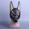 Egyptisk Anubis cosplay ansiktsmask varghuvud Jackal Animal Masquerade Pest Party Halloween Fancy Dress Ball 220812