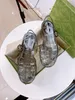 Hoogwaardige transparante dames Romeinse sandalen mode hol uit pvc jelly kleur die op horizontale zolen stappen luxe designer feestshow zal box maat 35-40 verzenden