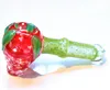 Vintage grossist jordgubbsstil glas rökrör för tobaksbruk kan sätta kundlogotyp av DHL UPS CNE