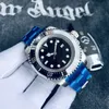 Relógio masculino de cerâmica profunda, moldura de cerâmica, sea-dweller, cristal de safira, aço inoxidável, fecho sólido, mecânico automático, relógios masculinos 242r