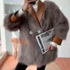 冬の女性の肥厚温かい毛皮のコートエコフェイクファートップファブリックコートチャイナベストベアジャケットポンチョとケープチュニックアウターウェアT220716