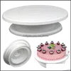 Cake Tools Bakeware Kitchen Dining Bar Home Garden Ll Plastic Turntable Rotating Round Cakes Decorating Table Plate Ki Dhhmc