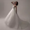 Vestido De Noiva V Neck Sleeveless Wedding Gowns 2022 For Women A Line Ivory Lace Romantic Bride Boho Bridal Dresses