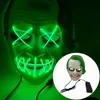 Máscara facial brillante Decoraciones de Halloween Resplandor cosplay coser máscaras Material de PVC LED Lightning Mujeres Hombres disfraces para adultos decoración del hogar FY9585