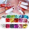 Nail Glitter 3D Holographic Heart Flakes Romantic Love Gel Polish Decoration Laser Slices Accessories Manicure Sequins NTRX01-04 PRUD22