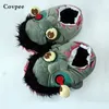 Gift de Noël Halloween Plavie zombie Pantoufles Raveues Zombies Warm Slippers Home Halloween Funny Shoes Gift 201023