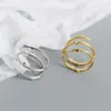 Authentieke 925 sterling zilveren ring wijnstok takken Multi-layer verstelbare ring voor vrouwen geometrische ringen open formaat
