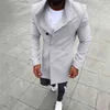 Men's Wool & Blends Nice Autumn Coat Men Long Trench Fashion Mens Button Solid Color Sleeved Windbreaker T220810
