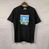 男性用デザイナーTシャツKITHダイアモンド半袖プレーンブラックTシャツファッション服ブランドラウンドネックスリムソーシャルスピリットガイハーフマン000039