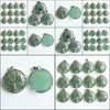 Charms Biżuterię Odkrycia elementy Naturalne drzewo życia zielone wisiorki aventurynowe chakr klejnot dla dhtbr
