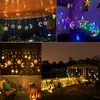 LED-Weihnachtsbeleuchtung, 3,5 m, Vorhang-Lichterkette, Innen-/Außen-Stern-Mond-Lichterkette für Zuhause, Hochzeit, Garten, Jahr, Dekoration 220408