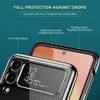 Schutzabdeckung für Samsung Galaxy Z Flip3 5G ZFLIP3 Telefonhüllen Luxus schlanker elektroplierter Rahmen Clear Rücken Ganzkörper Stoßdichter Anti-Kratzer-TPU-Mobilfunkgehäuse