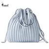 Funmardi marca design pu couro bolsa plissada listra cubeta senhoras crossbody para mulheres bolsas wlhb3081 220401