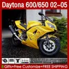 Motorcycle Bodys For Daytona600 Daytona650 02-05 Bodywork 132No.25 Cowling Daytona 650 600 CC 02 03 04 05 Daytona Factory yellow 600 2002 2003 2004 2005 ABS Fairing Kit