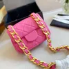 Borse da sera Crossbody Hot Mini Nuova catena spessa Grandi borse a tracolla dorate Famoso designer Borsa da donna Retro Leather Fashion Claic Cro Body Purse Tote