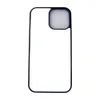 TPU PC Blank 2D Sublimation Cases DIY Heat Transfer Hard Plastic Phone Cases iPhone 14 13 12 11 Pro x xr xs max 7 8 Plus avec inserts en aluminium