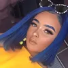 dark blue wig short hair