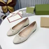 2022 Diseñador Mujer Ballet Zapato de tacón plano París Moda vintage Arco Tweed de lana Oficina Mocasín Sandalias Sandalias de baile con caja 34-40