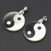 Colares de pingentes conchas naturais fofocas pretas brancas yin yang para jóias que fazem breol de colar de jóias Acessórios de brinco