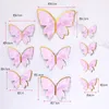 Party Supplies Purple Pink Butterfly Cakes Decoration Happy Birthday Cake Topper handgjorda målade för bröllopsfödelsedagsfester Baby Shower 20220503 D3