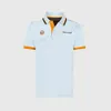 Nouveau T-shirt de costume de course Mclaren Team F1 2021 Polo de Formule 1 Mclaren Gulf Oil Mclaren confortable respirant à manches courtes