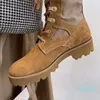 Модные ботинки для женщин с лодыжкой шнурок Martin Boot вязаная кожа Biker Bootr Stretch Fabric вставки зимняя платформа