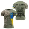 الجيش المخضرم 3D طباعة الرجال ق قمصان أوكرانيا الجندي غير الرسمي الرقبة فضفاضة فضفاضة الأكمام القصيرة الممولة كوماندوز الرجال الملابس 6xl 220719