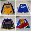 Team Basketball Short City Versione Just Don Bear Pantaloncini sportivi Pantaloni Hip Pop con tasca con cerniera Pantaloni sportivi Viola Bianco Nero Blu Giallo moda