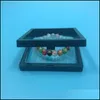 108*108*18mm Clear Pet Membrane Box Stand Holder Floating Display Case Earring GEMS Ring Smyckesupphängning Förpackning Drop Leverans 2021 Pac