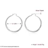 Mode 925 Silver Color Hoop örhängen för Women Street All-Match Jewelry 5cm Big Circle Earrings Ear Loop Hanger Gifts