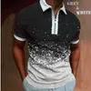 Männer Polos Sommer Hohe Qualität Männer Shirts Camouflage Print Casual Kurzarm Herren Drehen-unten Kragen Zipper Shirt männerMen's Men'sMen's