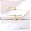Bracelets de charme J￳ias de joias do presente Cubic Zirconia Cz Borboleta Bracelete ajust￡vel para mulheres Gold Sier Fashion Party Wedding Bridal 102 L2 DR