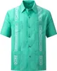 Męskie koszule zwykłe koszule guayabera krótkie rękaw2482