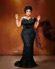 2022 Plus Size Arabic Aso Ebi Black Mermaid Luxurious Prom Dresses Pärled Crystals Evening Formal Party Second Reception Birthday Engagement Gowns Dress ZJ250