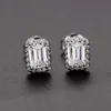 Stud Trendy 3x5mm D Kleur VVS1 Emerald Cut Moissanite Oorbellen Vrouwen Gift 925 Sterling Verzilverd 18 k Gold Pass Diamond Test