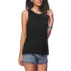 Moda Summer Tank Tank Mulheres Sólida Cor Manga Sem Mangas Senhora Elegante Redondo Pescoço Loxo T-shirt Camisola Tees Ropa Mujer 220325