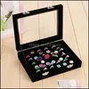 Smyckeslådor Packaging Display 7 Färg Veet Glass Ring Earring Organizer Box Tray Holder Storage T200917 873 Q2 Drop Delivery 2021 6LCHI