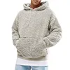 Men's Hoodies & Sweatshirts Autumn Winter Men Fluffy Hoodie Pullover Fleece Sweatshirt Hooded Coat Pocket Sweater Jumpers Solid Color Warm C