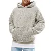 Herren Hoodies Sweatshirts Herbst Winter Männer Flauschiger Hoodie Pullover Fleece Sweatshirt Kapuzenmantel Taschenpullover Pullover Einfarbig Warm C