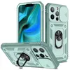 Multifunctionele telefoonhoesjes voor iPhone 14 13 Pro Max 12 11 XSMax XR XS X Slide Camera Protection Heavy Duty 2 In 1 Standstand magnetische auto montage Case Back Cover