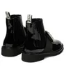 Kvinnor läder ankel stövlar metall fyrkantiga spänne svarta stövlar kvinnor boots slip-on hög topp platt fritid patent läder skor riddare 35-40