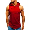 KANCOOLD Men's tank top Men Hooded Striped Splicing vest jacket Sleeveless Contrast Hoodie gym clothing 220331