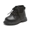 Autumn new boys' Martin boots British retro girls' short boots children's baby leather shoes