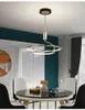 Plafoniera a LED elettrolitica Lampada da soffitto girevole ad anello a 2 strati Camera da letto Sala da pranzo Apparecchi di illuminazione sospesi