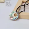 Pendant Necklaces Round Natural Abalone Shell Pendants Zealand Seashell Mother Of Pearl Sea Oyster Splice Colorful JewelryPendant