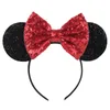 Hårtillbehör flicka Big Bow Carnival Theme Mouse Ears pannband Girls paljetter 5 Bow Hairband With Crown Kids Festival Access186i