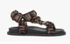 Top luxury sandals women slipper men slides leather sandal womens Hook & Loop casual shoes 35-42 with box and dust bag