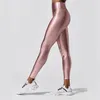 Femmes Metallic Lustre Yoga Pantalon Élastique Sexy Brillant Vêtements De Sport Fitness Leggings Taille Haute Gym Sportswear Y2K 220627